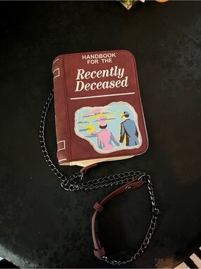 Hot Topic Burgundy 'Recently Deceased' Book-Shaped Shoulder Bag